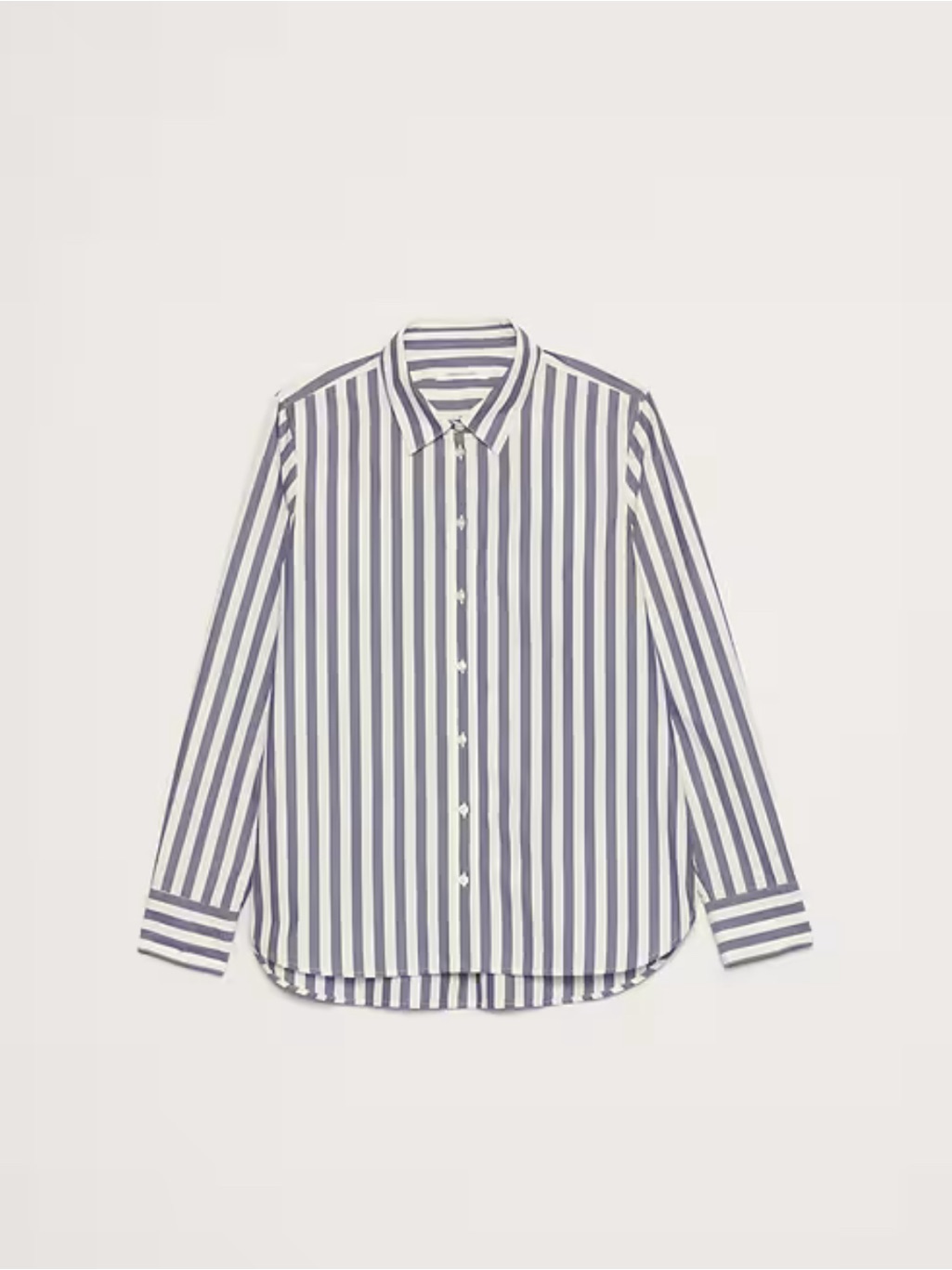 Banana Republic The Everyday Shirt In Cotton Poplin Blue Stripe Women Xl Nwt